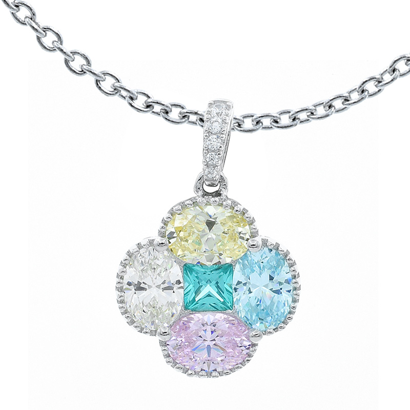 multicolor clover pendant