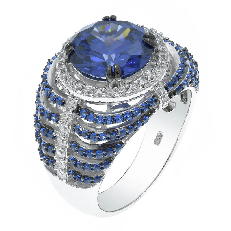 precious sparkling tanzanite cz ring 