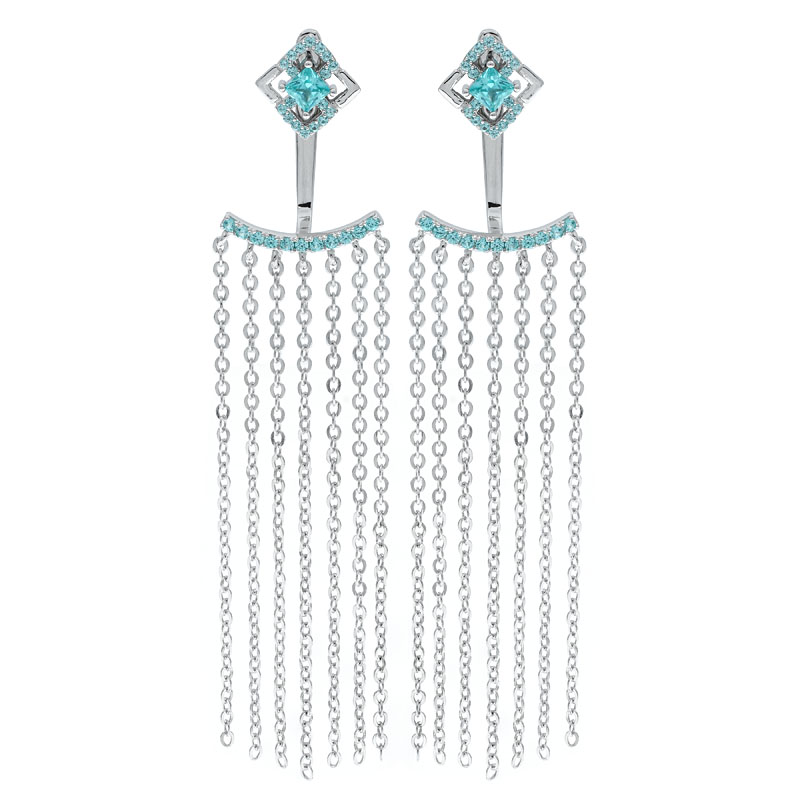 Wholesale Paraiba Chandelier Earrings For Ladies