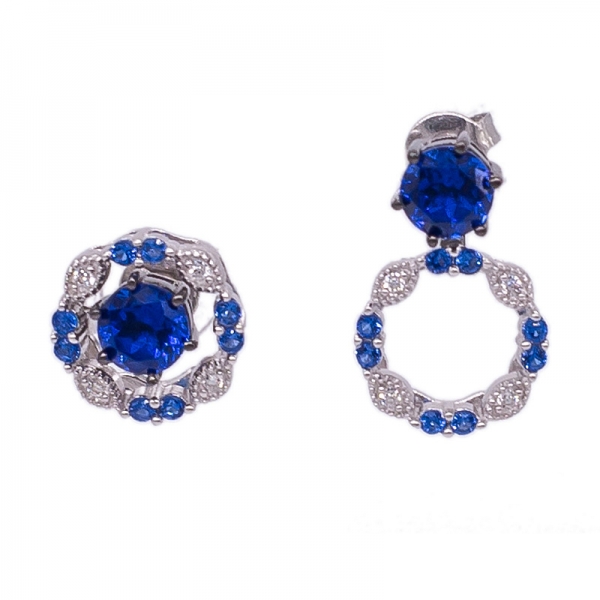 orecchini da donna blu con borchie in argento sterling 925 