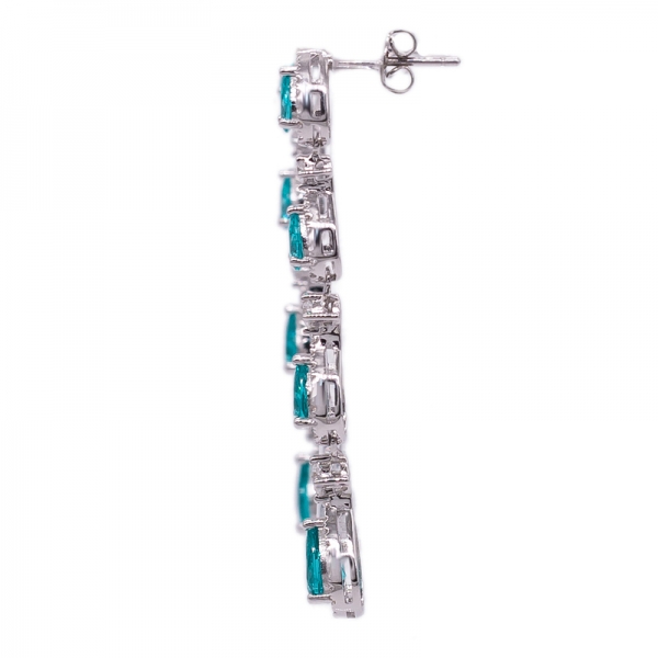 orecchini pendenti in argento con paraiba a forma di pera per donna 