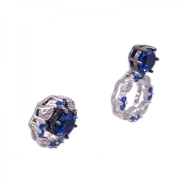 orecchini da donna blu con borchie in argento sterling 925 
