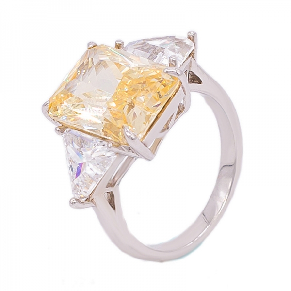 Anello di fidanzamento con diamante giallo 925 per donna 
