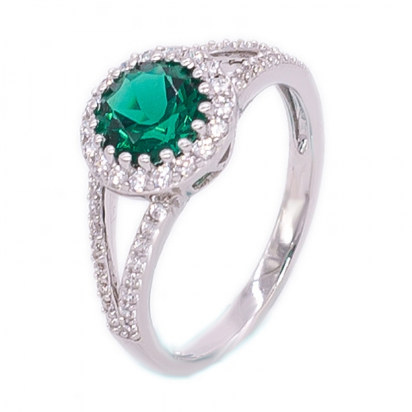 argento solitario anello verde nano 