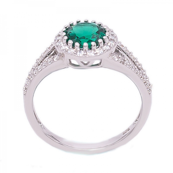 argento solitario anello verde nano 