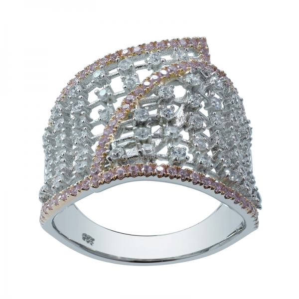 anello in argento placcato oro bicolore con prezioso paraiba 
