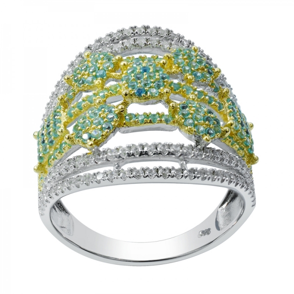 Elegante anello in argento 925 con paraiba 