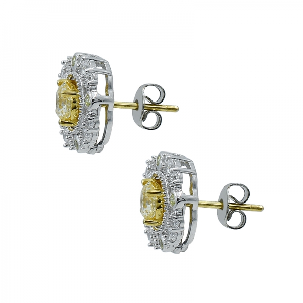 orecchini in argento 925 con diamante giallo cz incantato 