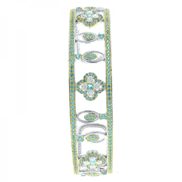 braccialetto in argento paraiba in placcatura bicolore 
