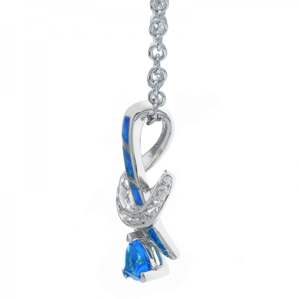 affascinante pendente in argento 925 opale con pietre blu oceano 