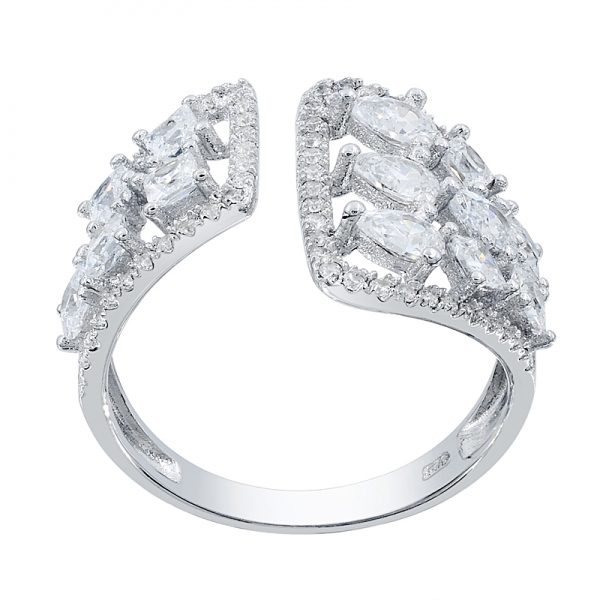 grazioso anello in argento 925 cz bianco per donna 