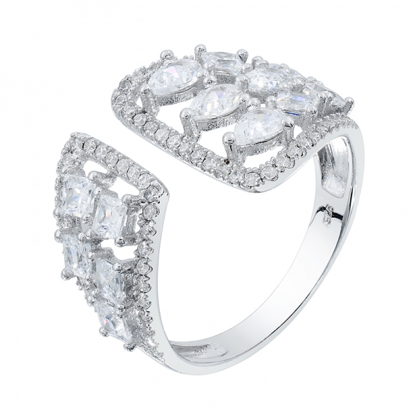 grazioso anello in argento 925 cz bianco per donna 