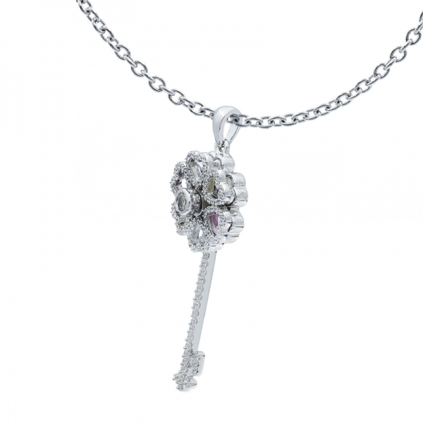 ciondolo chiave spinning floreale in argento sterling 925 