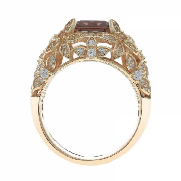 anello in argento con morganite nano taglio classico smeraldo 
