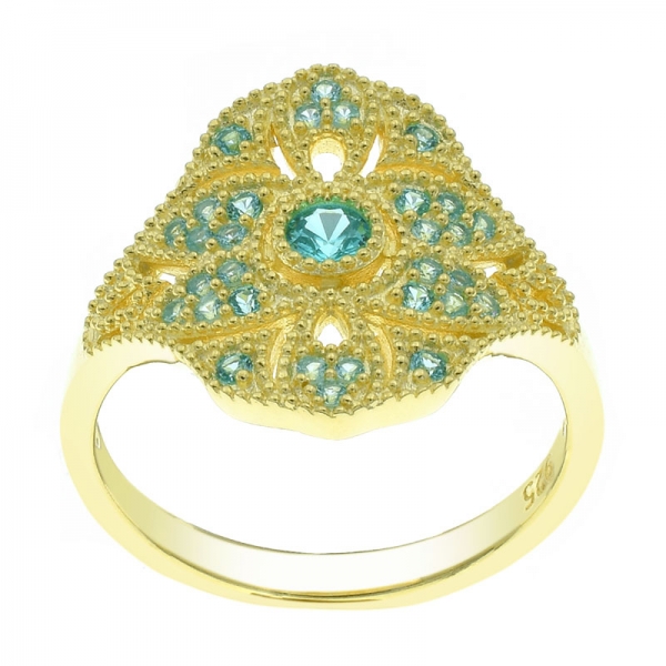 anello in argento placcato oro prezioso per donna 
