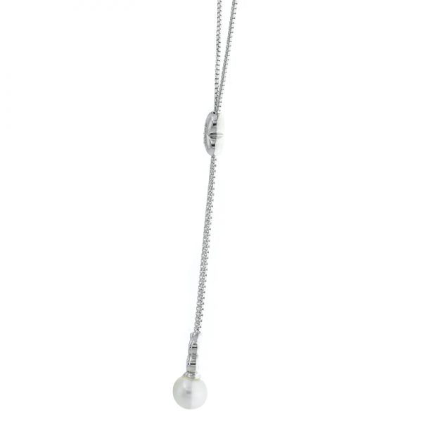 Collana regolabile in argento sterling 925 con perle 