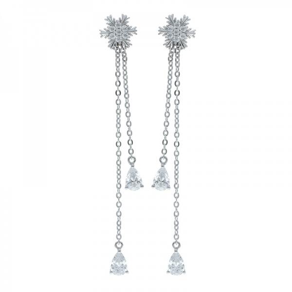 Orecchini pendenti in argento 925 con fiocco di neve 