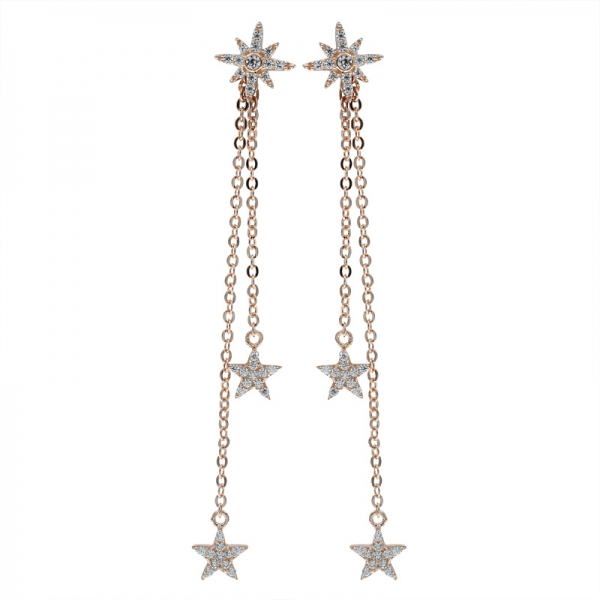 Orecchini pendenti a forma di stella d'argento 925 