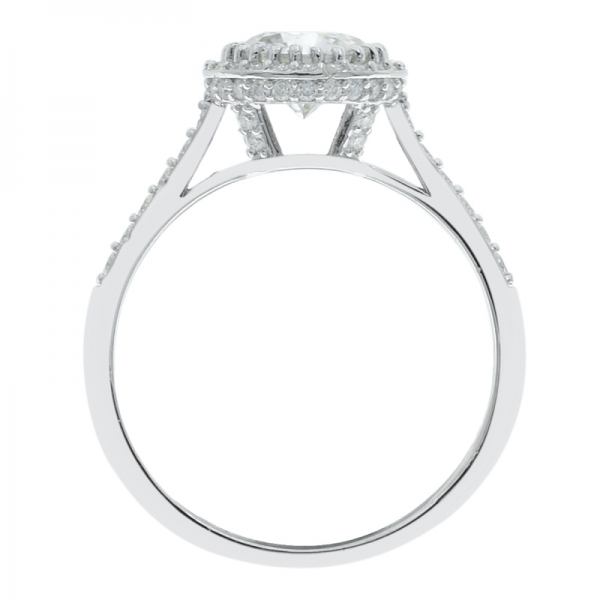 elegante anello solitario in argento 925 con diamante solitario 