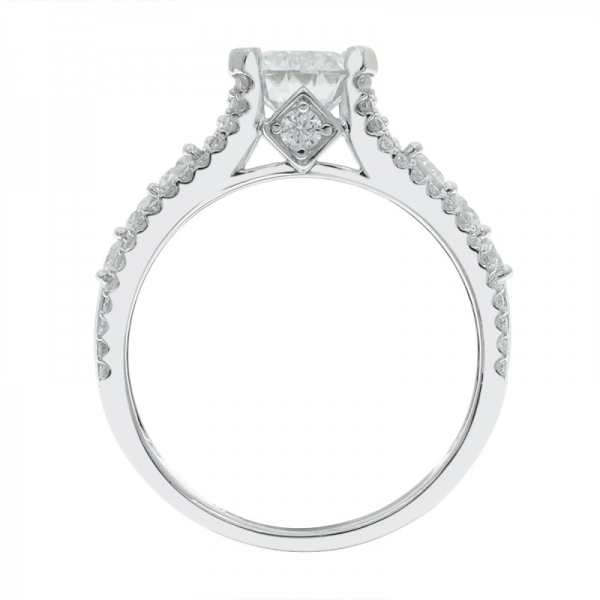 affascinante anello cz bianco rodiato in argento 925 