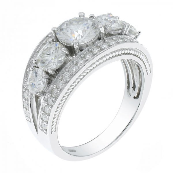 Argento 925 affascinante anello cz bianco 