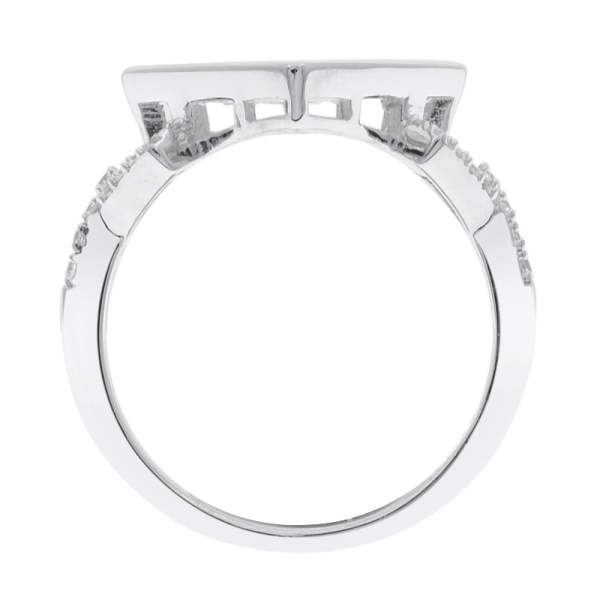 anello di forma quadrata in argento 925 alla moda 