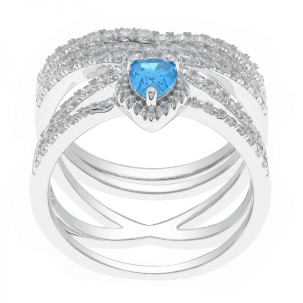 anello multi linea in argento 925 stile moda 