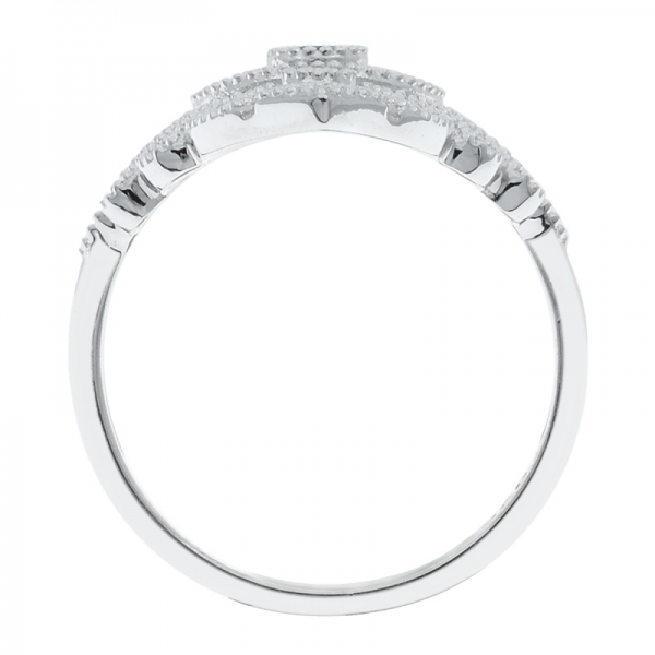 favoloso anello in argento 925 con nano blu e cinturino bianco 