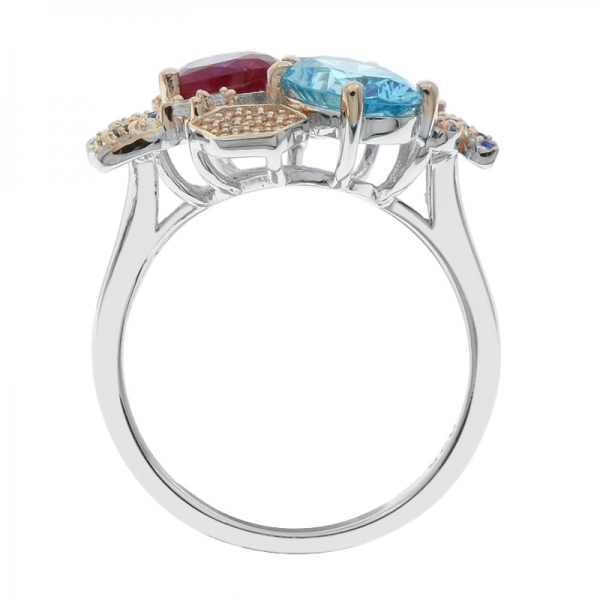 anello da donna in argento sterling 925 multicolor primaverile 