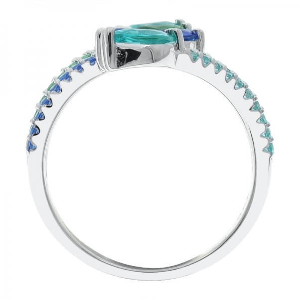 Anello bypass multi righe in argento 925 