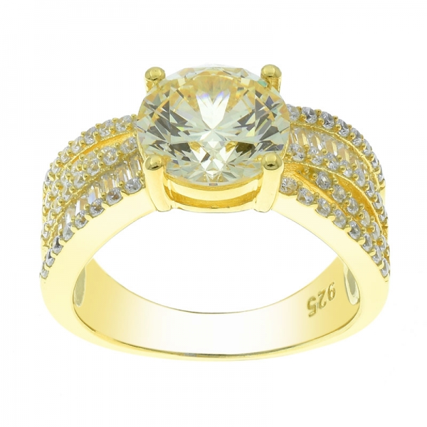 favoloso anello in oro giallo con diamanti cz 