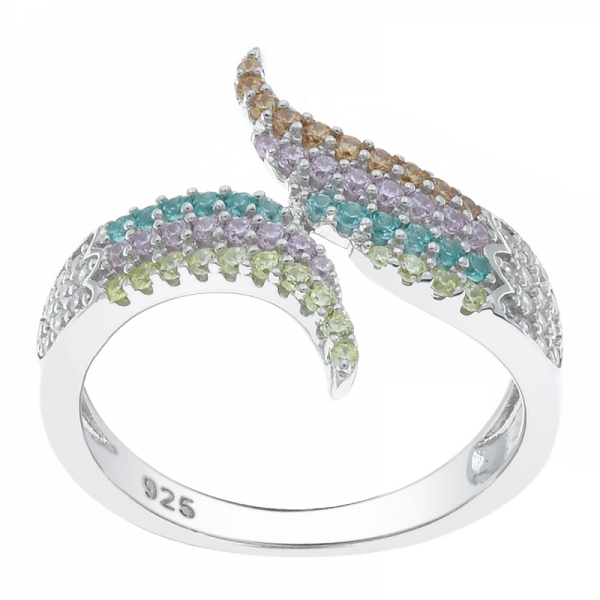 anello d'argento multicolore dell'argento del commercio all'ingrosso 925 per le signore 