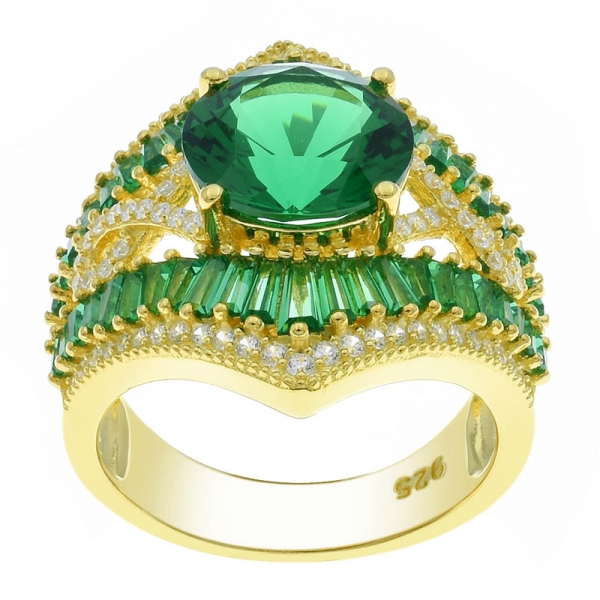 anello di gioielli nano verde in argento sterling 925 all'ingrosso 