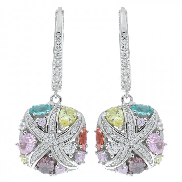 orecchini pendenti in argento 925 con pietre multicolor 