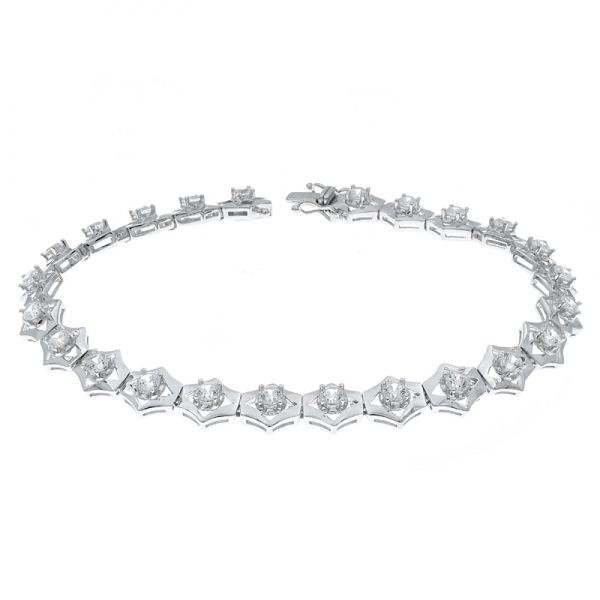 cina bracciale in argento 925 cz bianco per donna 