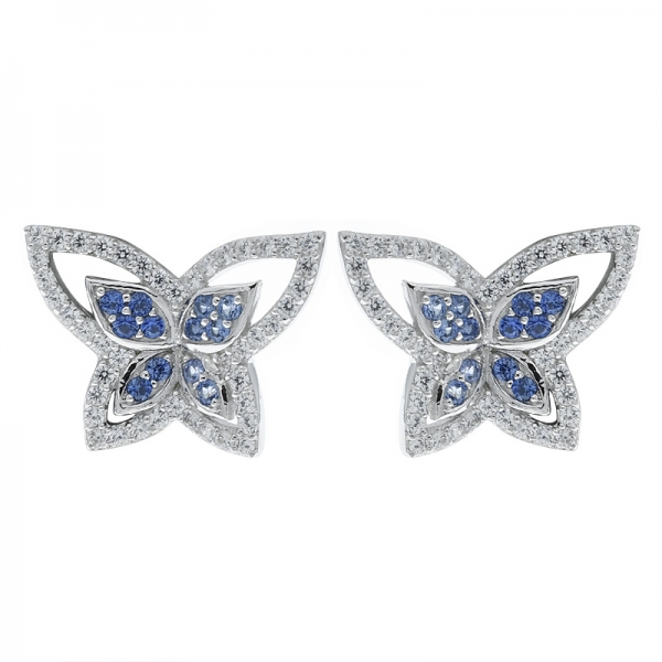 orecchini in argento 925 con zaffiro corindone a farfalla in argento sterling 