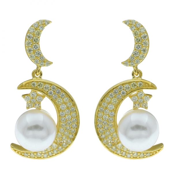 orecchini in argento 925 con perle a mezzaluna in argento sterling 
