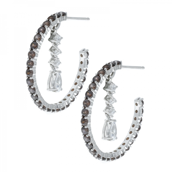 orecchini da sposa in argento sterling moka con zirconi cubici 