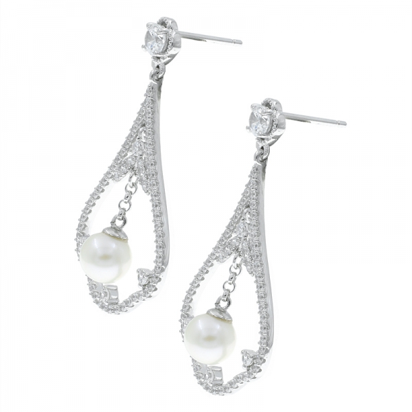 orecchini pendenti in argento sterling 925 con perla 