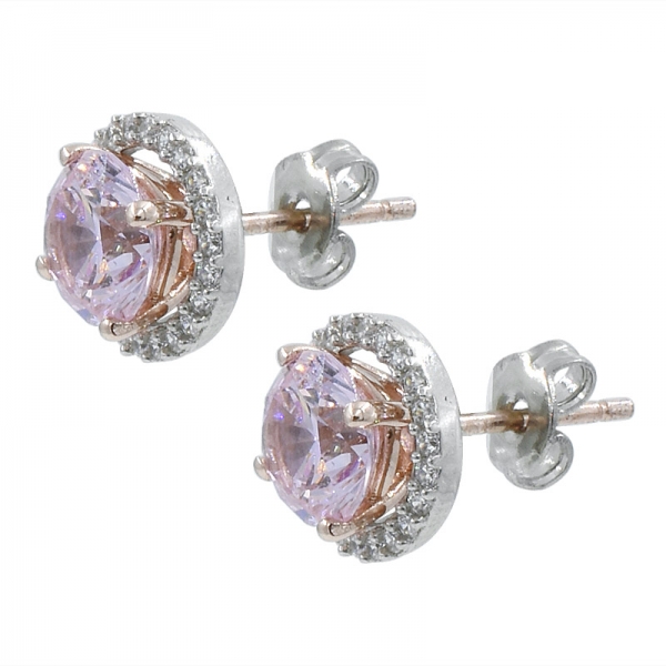 Orecchini in argento sterling 925 con diamanti rosa cz 