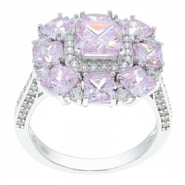 cina creazione di anelli in argento 925 con diamante rosa cz di eton 