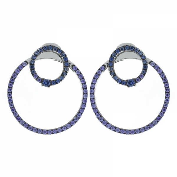 orecchini a doppio anello in argento sterling da donna alla moda 