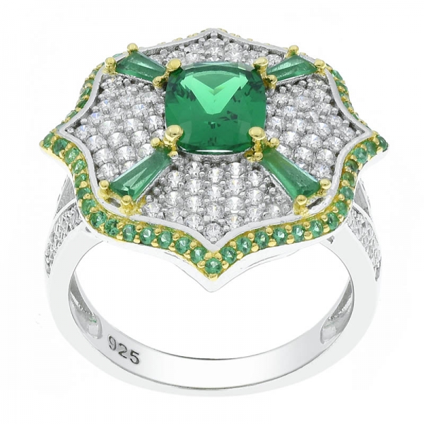 anello di gioielleria nano verde in argento 925 moda moderna 