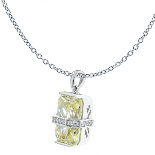 eleganza sobria, ciondolo gioielli in argento sterling con diamante giallo cz 