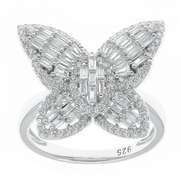 Gioielli in argento 925 a forma di farfalla con pietre chiare 