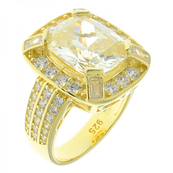 anello in argento sterling 925 fantasia con diamante giallo cz 