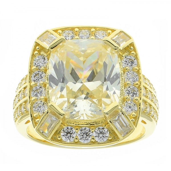 anello in argento sterling 925 fantasia con diamante giallo cz 