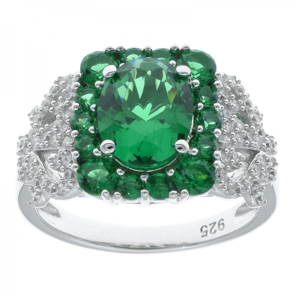 Monili dell'anello del merletto del nano verde dell'argento 925 