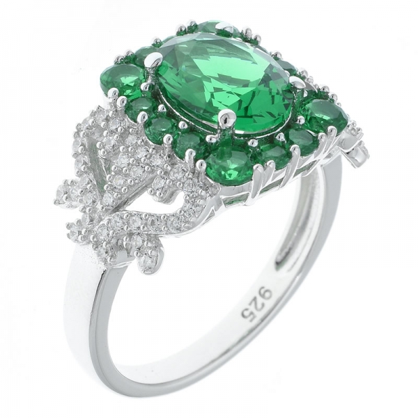 Monili dell'anello del merletto del nano verde dell'argento 925 