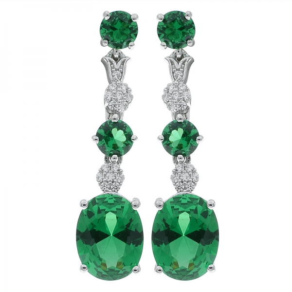 Orecchini pendenti in argento 925 con nano verde sterling 925 